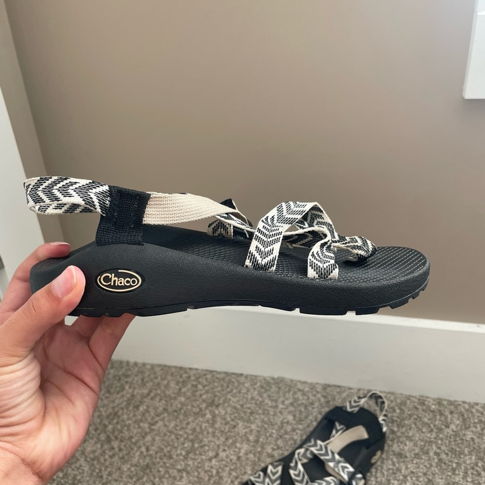 Chaco Z Cloud Sandals, Size 9, beige and black